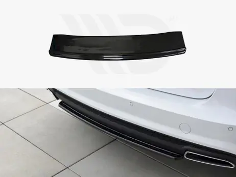 Maxton Design Gloss Black Central Rear Splitter Audi A6 C7 Avant Sline Facelift (2014- 2018) Reduced Price