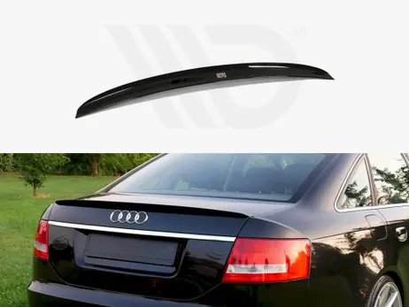 Maxton Design Gloss Black Spoiler Cap Audi A6 C6 S-Line Pre-Facelift (2004-2008) Super Sale