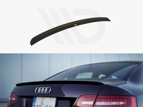 Maxton Design Gloss Black Spoler Cap Audi A6 S-Line C6 Fl Sedan (2008-2011) Grab Now
