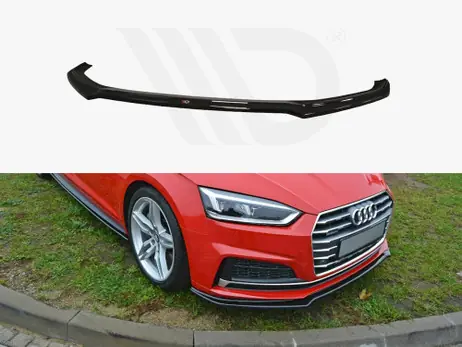Maxton Design Gloss Black Front Splitter V.1 Audi S5 / A5 S-Line F5 Coupe / Sportback (2016-) Exclusive Offer