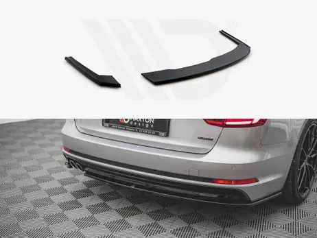 Maxton Design Gloss Black Rear Side Splitters V.2 Audi A4 S-Line B9 (2015-2019) Worldwide Shipping