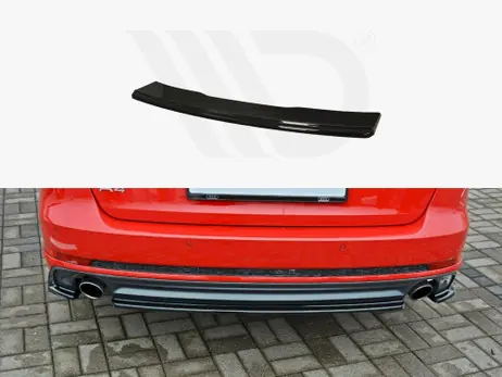 Maxton Design Gloss Black Central Rear Splitter Audi A4 B9 S-Line Avant (2015 - Up) Sale