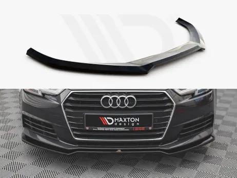 Maxton Design Gloss Black Front Splitter V.2 Audi A4 B9 (2015-2019) Top Rated