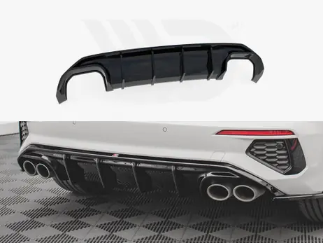 Exclusive Maxton Design Gloss Black Rear Valance Audi S3 Sportback 8Y (2020-)