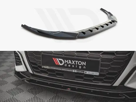 Budget Maxton Design Gloss Black Front Splitter V.3 Audi S3 / A3 S-Line 8Y (2020-)