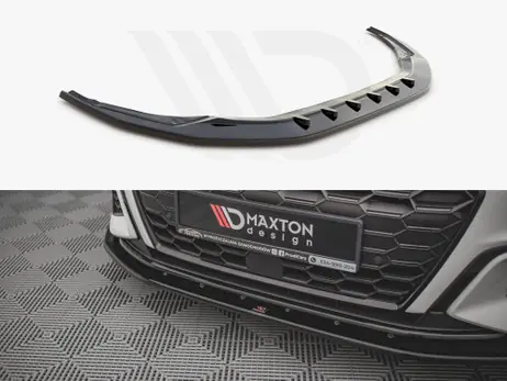 Free Delivery Maxton Design Gloss Black Front Splitter V.1 Audi S3 / A3 S-Line 8Y (2020-)