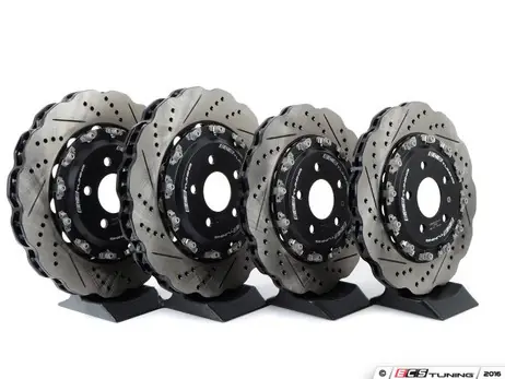 Limited Offer ECS Tuning - Front and Rear Wave Cross-Drilled & Slotted 2-Piece Brake Discs