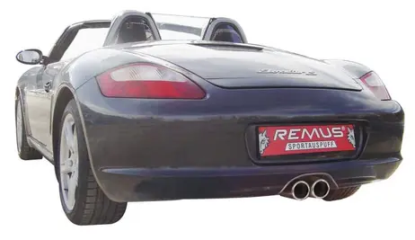 Remus Exhaust Rear Silencer Left/Right with 2 tail pipes 98 mm straight, carbon insert - Cayman 987 Original