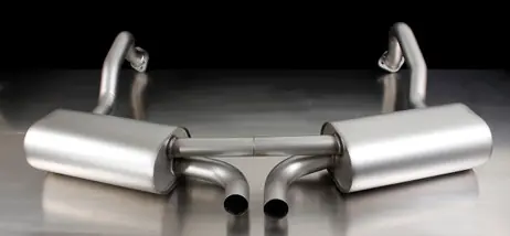 Remus Exhaust Rear Silencer Left/Right with 2 tail pipes 102 mm angled, straight cut, chromed - Boxster 981 Time-Limited