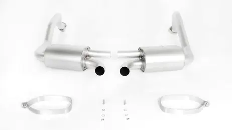 Free Delivery Remus Exhaust Rear Silencer Left/Right with 2 tail pipes 98 mm straight, carbon insert, short - Boxster 981