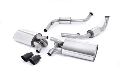 Milltek Cat-back Exhaust - Resonated (quieter). Ceramic Black Tips - Cayman - S 3.4 987 Gen2 - 2009-2013 - SSXPO117_1 Last Chance