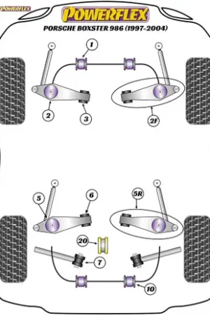 Powerflex Track Control Arm & Bush Kit - Boxster 986 (1997-2004) - PF57K-1001 No Minimum Order