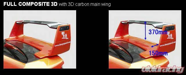 Subaru WRX Chargespeed Full Composite Wing 3D with 3D Top - CS978CW2 Same Day Shipping