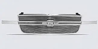 No Minimum Order Chevrolet Silverado Street Scene Chrome Grille Shell with 4mm Polished Billet Grille - 950-75554