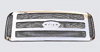 Ford F250 Street Scene Chrome Grille Shell with 4mm Polished Billet Grille - 950-75595 Fast Shipping