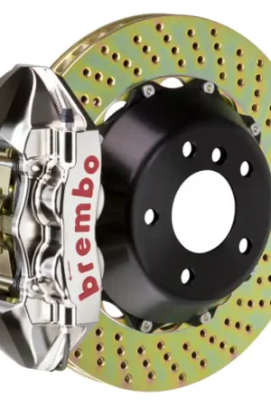 Worldwide Shipping Brembo 19+ Mazda3 Front GTR BBK 4 Piston Billet345x28 2pc Rotor Drille — PMD Premier Motoring Development