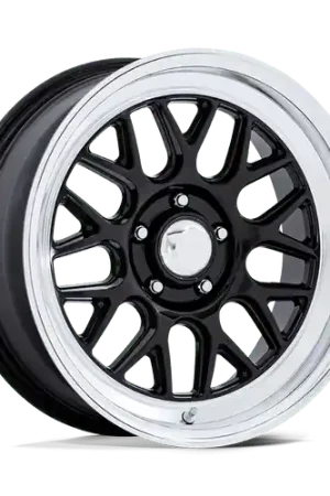 Deal American Racing Vintage VN516 G-FORCE 5X114.3 17x8 +0 GLOSS BLACK W/ DIAMOND CUT LIP