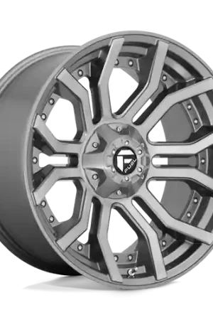 Fuel 1PC D713 RAGE PLATINUM 5X127/5X139.7 24X12 -44 BRUSHED GUN METAL TINTED CLEAR Weekend Sale