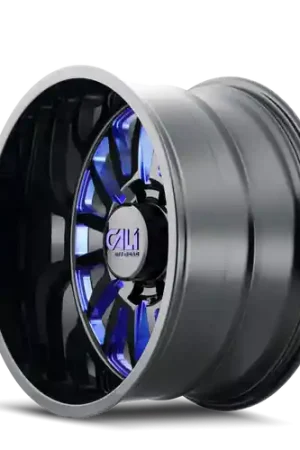 Best Price Cali Off-Road Summit 9110 8x170 22x12-51 Gloss Black/Blue Milled Spokes