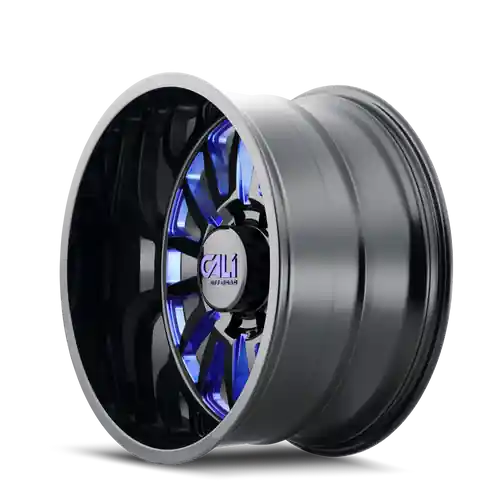 Best Price Cali Off-Road Summit 9110 8x170 22x12-51 Gloss Black/Blue Milled Spokes