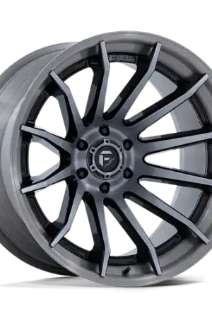 Price Cut Fuel 1PC FC403 BURN 6X135 24x12 -44 GLOSS BLACK WITH BRUSHED GRAY TINT FACE & LIP