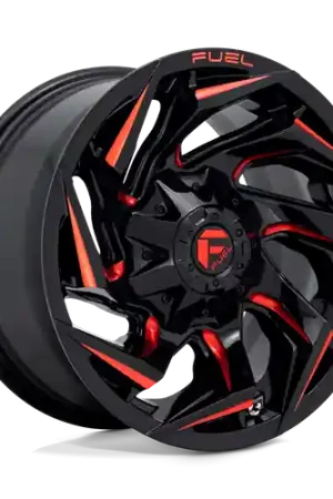 Order Now Fuel 1PC D755 REACTION 8X180 20X9 +1 GLOSS BLACK MILLED WITH RED TINT