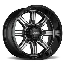 Ultra 229U Menace 8x165.1 18x9 +12 Gloss Black w/Machined Face High Quality