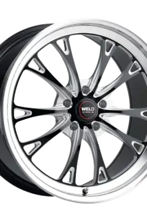 Modern WELD Performance Belmont Drag 5x112 18x10 +40 Gloss Black/Milled Diamond Cut Lip