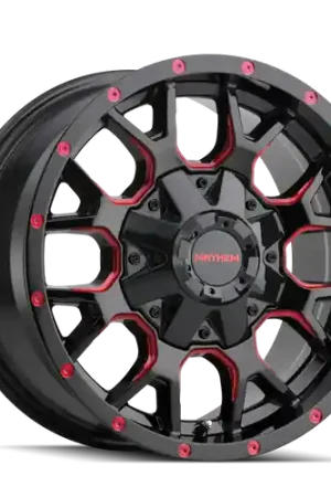 Hot Deal Mayhem Warrior 8015 5x127/5x139.7 18x9+18 Black W/Prism Red