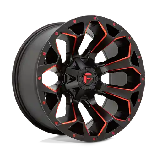 Fuel 1PC D787 ASSAULT 5X114.3/5X127 20X10 -18 MATTE BLACK RED MILLED Top Pick