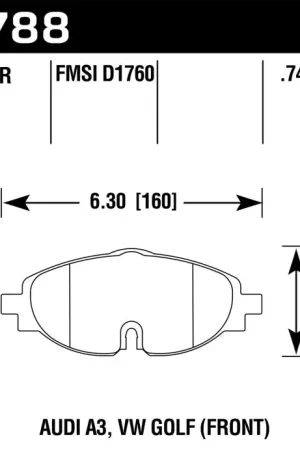 Trusted Brand Hawk 15-17 VW Golf / Audi A3/A3 Quattro HPS Street Front Brake Pads — PMD Premier Motoring Development