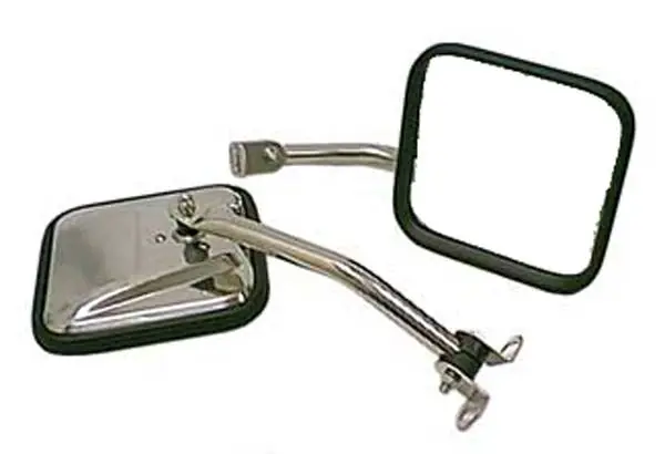 Rugged Ridge CJ Style Mirror - Pair - Stainless Steel - 11005-06 Free Delivery