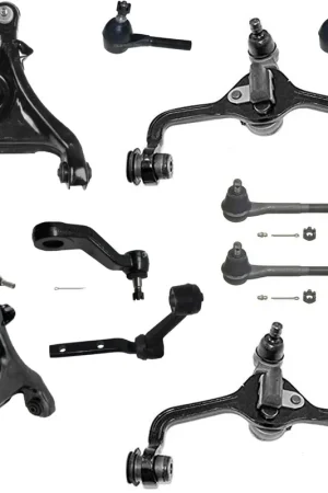 10pc Front Upper Lower Control Arms Pitman Idler Arms Tie Rods Suspension Kit Secure Checkout