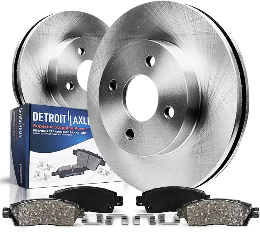 Hot Picks 4pc Front Disc Rotors and Ceramic Brake Pads Kit