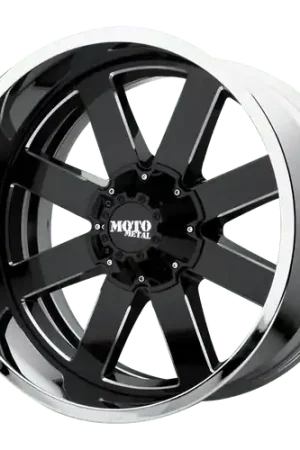 Moto Metal MO200 6X139.7 20X10 -18 GLOSS BLACK MILLED CENTER CHROME LIP New Release