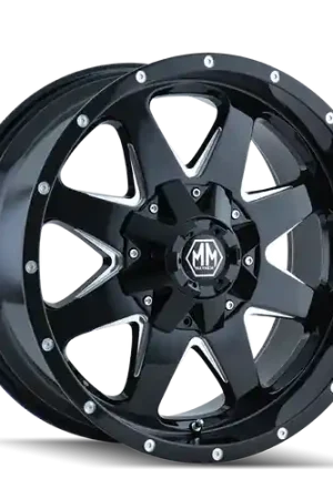 Professional Grade Mayhem Tank 8040 5x114.3/5x127 20x9-12 Black/Milled Spokes