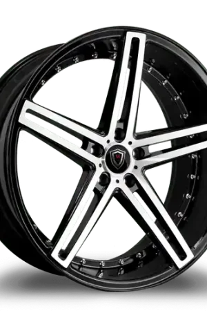MARQUEE WHEELS M5334 5x120 22x9+15 BLACK / MACHINED Direct From Manufacturer