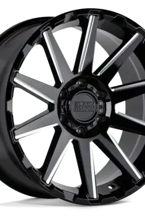 Budget Black Rhino TYPHOON 6X120 17X9.5 +12 GLOSS BLACK W/ MILLED SPOKES