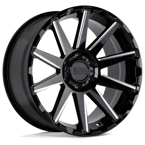 Budget Black Rhino TYPHOON 6X120 17X9.5 +12 GLOSS BLACK W/ MILLED SPOKES