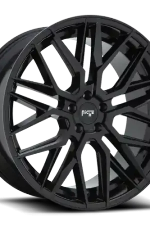 Buy Today Niche M224 Gamma Wheel 24x10 5x130 Gloss Black 35mm - MINIMUM PURCHASE OF 4 WHEELS - FREE T-SHIRT INCLUDED!