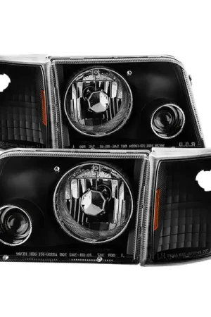 xTune Ford Ranger 93-97 Projector Headlights w/ Corner Lights Black PRO-JH-FR93-SET-BK Deal