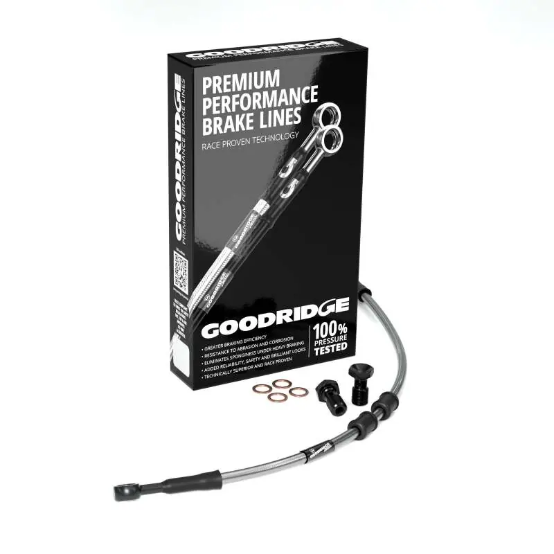 Goodridge 14-20 HD XL1200C Pull Back (w/o ABS) -4in Clear Brake Line Kit w/Stainless Steel Fittings Discount