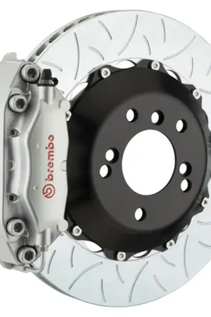Brembo 90-05 NSX Rear GT BBK 4 Piston Cast 345x28 2pc Rotor Slotted Type-3-Silver Crafted