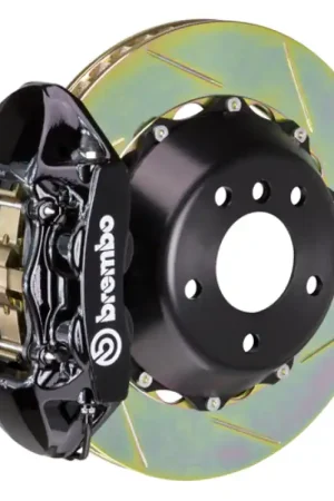 Brembo 15-19 Corvette Z06 Excl CC Brakes Rr GT BBK 4Pis Cast 380x28 2pc Rotor Slotted Type1-Black Sale