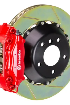 Holiday Sale Brembo 91-94 964 Turbo/3.6 Turbo Rear GT BBK 4 Piston Cast 345x28 2pc Rotor Slotted Type-1-Red