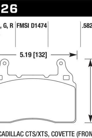 Markdown Hawk 2014 Cadillac CTS Vsport Performance Round Weights Front ER-1 Brake Pads