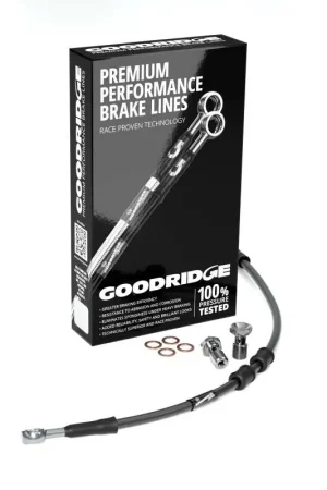 Goodridge 14-17 HD FXDWG (w/ABS) +10in Black Brake Line Kit w/Stainless Steel Fittings Worldwide Shipping