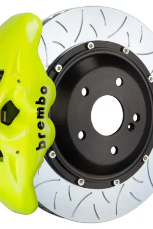 Brembo 08-17 A5/09-16 A4 Front GT BBK 6 Piston Cast 380x34 2pc Rotor Slotted Type3- Fluo. Yellow Weekend Sale