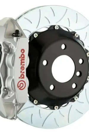 One Day Deal Brembo 15-23 Mustang GT/V6/EcoBoost Rear GT BBK 4 Piston Cast 380x28 2pc Rotor Slotted Type3-Silver