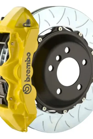 Brembo 99-01 Skyline GTR Front GT BBK 6 Piston Cast 355x32 2pc Rotor Slotted Type-3- Yellow Trusted Brand